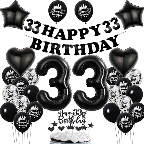 Deko 33. Geburtstag Frauen Mann Dekoration Schwarz Tortendeko 33. Geburtstag Frau Mann Luftballon 33 Geburtstag deko Frau 33. Geburtstag Männer Ballon Geburtstagsdeko 33 Jahre Mann Frauen Schwarz Deko 33. Geburtstag Frauen Mann Dekoration Schwarz Tortendeko 33. Geburtstag Frau Mann Luftballon 33 Geburtstag deko Frau 33. Geburtstag Männer Ballon Geburtstagsdeko 33 Jahre Mann Frauen Schwarz von Hopewey