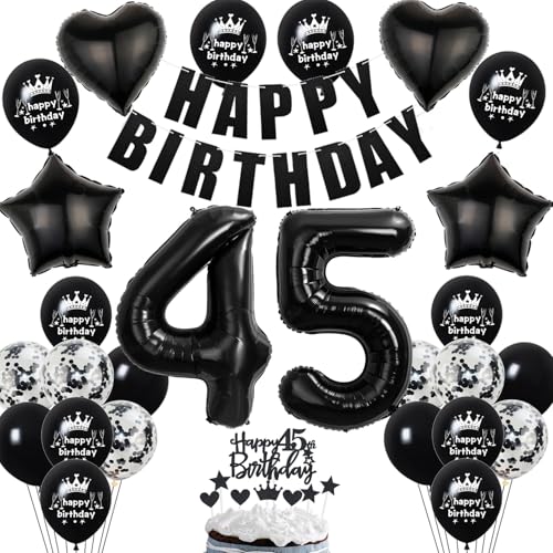 Deko 45. Geburtstag Frauen Mann Ballon Dekoration Schwarz Tortendeko 45. Geburtstag Frau Luftballon 45 deko Männer Frauen Schwarz 45 Geburtstagsdeko 45 Jahre Ballon Deko 45. Geburtstag Frauen Mann Ballon Dekoration Schwarz Tortendeko 45. Geburtstag Frau Luftballon 45 deko Männer Frauen Schwarz 45 Geburtstagsdeko 45 Jahre Ballon von Hopewey