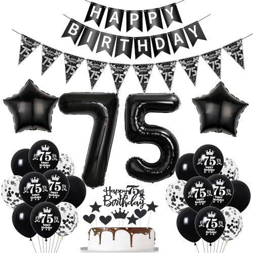 Deko 75. Geburtstag Mann Frauen Schwarz Tortendeko 75 Geburtstag Frauen Party Deko Schwarz Luftballons 75 Geburtstag Mann deko Geburtstagsdeko 75 jahre Mann Ballon 75 Geburtstag Frauen Deko 75. Geburtstag Mann Frauen Schwarz Tortendeko 75 Geburtstag Frauen Party Deko Schwarz Luftballons 75 Geburtstag Mann deko Geburtstagsdeko 75 jahre Mann Ballon 75 Geburtstag Frauen von Hopewey