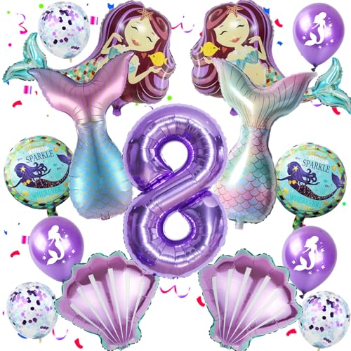 Deko 8. Geburtstag Mädchen Meerjungfrauen Luftballons 8. Geburtstag Mädchen Meerjungfrau Deko, Folienballon 8 Themen Ballons für 8 Jahre Party dekoration Deko 8. Geburtstag Mädchen Meerjungfrauen Luftballons 8. Geburtstag Mädchen Meerjungfrau Deko, Folienballon 8 Themen Ballons für 8 Jahre Party dekoration von Hopewey