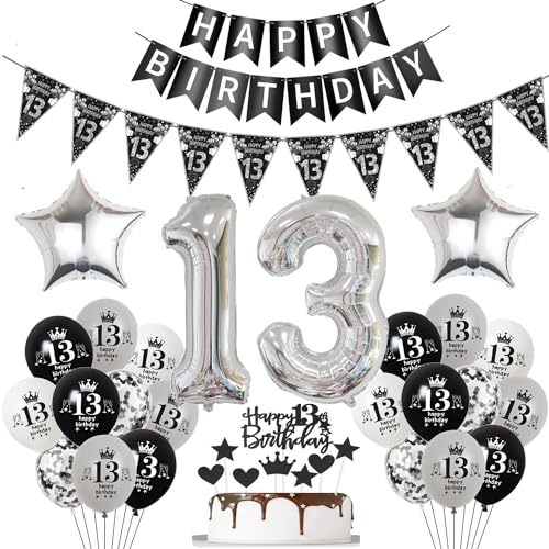 Luftballon 13. Geburtstag Dekoration Schwarz Tortendeko 13. Geburtstag Mädchen Junge Geburtstagsdeko 13 Jahre Junge Mädchen Schwarz Folienballon 13 Ballon 13 Luftballon 13. Geburtstag Dekoration Schwarz Tortendeko 13. Geburtstag Mädchen Junge Geburtstagsdeko 13 Jahre Junge Mädchen Schwarz Folienballon 13 Ballon 13 von Hopewey