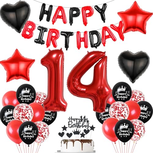 Luftballon 14. Geburtstag deko Mädchen rot Schwarz Folienballon Zahlen 14 Geburtstagsdeko Mädchen 14 Jahr geburtstagdeko 14 jahre 14. Geburtstag deko Rot Geburtstagsdeko 14 Jahr set Luftballon 14. Geburtstag deko Mädchen rot Schwarz Folienballon Zahlen 14 Geburtstagsdeko Mädchen 14 Jahr geburtstagdeko 14 jahre 14. Geburtstag deko Rot Geburtstagsdeko 14 Jahr set von Hopewey