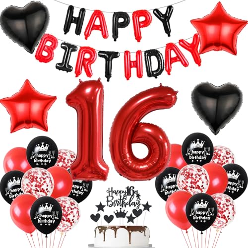 Luftballon 16. Geburtstag deko Mädchen rot Schwarz Folienballon Zahlen 16 Geburtstagsdeko Mädchen 16 Jahr geburtstagdeko mädchen 16 jahre 16. Geburtstag deko Rot Geburtstagsdeko 16 Jahr Mädchen set Luftballon 16. Geburtstag deko Mädchen rot Schwarz Folienballon Zahlen 16 Geburtstagsdeko Mädchen 16 Jahr geburtstagdeko mädchen 16 jahre 16. Geburtstag deko Rot Geburtstagsdeko 16 Jahr Mädchen set von Hopewey