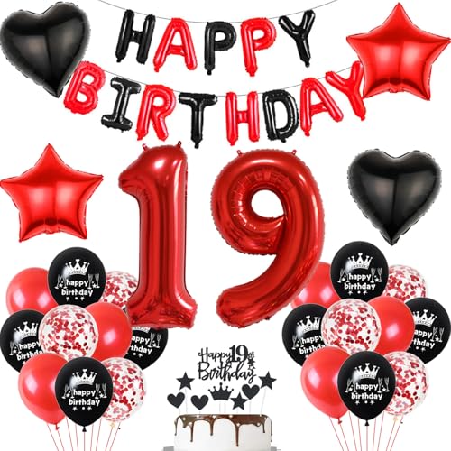 Luftballon 19. Geburtstag deko Mädchen rot Schwarz Folienballon Zahlen 19 Geburtstagsdeko Mädchen 19 Jahr geburtstagdeko mädchen 19 jahre 19. Geburtstag deko Rot Geburtstagsdeko 19 Jahr Mädchen set Luftballon 19. Geburtstag deko Mädchen rot Schwarz Folienballon Zahlen 19 Geburtstagsdeko Mädchen 19 Jahr geburtstagdeko mädchen 19 jahre 19. Geburtstag deko Rot Geburtstagsdeko 19 Jahr Mädchen set von Hopewey