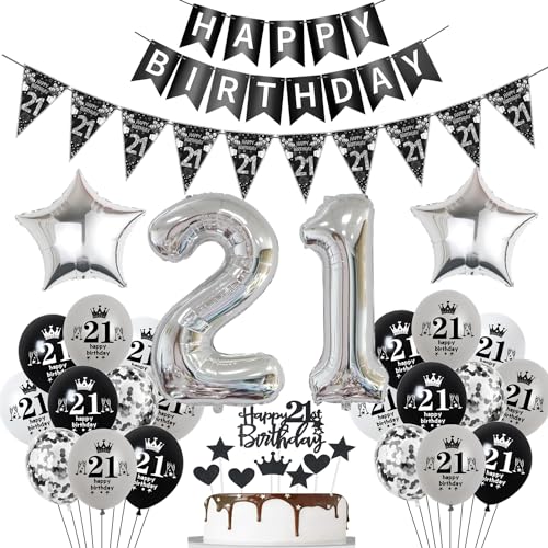 Luftballon 21. Geburtstag Dekoration Schwarz Tortendeko 21. Geburtstag Frau männer Geburtstagsdeko 21 Jahre Mann Frauen Schwarz Folienballon 21 Ballon 21 Luftballon 21. Geburtstag Dekoration Schwarz Tortendeko 21. Geburtstag Frau männer Geburtstagsdeko 21 Jahre Mann Frauen Schwarz Folienballon 21 Ballon 21 von Hopewey