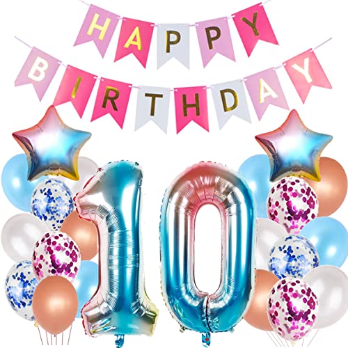 Luftballons 10 Geburtstag Dekoration mädchen rosa,ballon 10.Geburtstag deko für mädchen,deko 10 Geburtstag deko mädchen 10.geburtstag deko mädchen 10 Geburtstag Geburtstagsdeko 10 jahre Mädchen von Hopewey