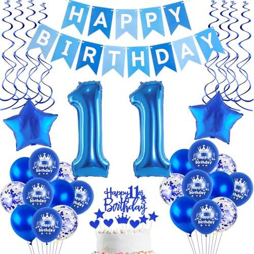Luftballons 11 Geburtstag Deko Junge Blau, deko 11. geburtstag Junge,Folien ballons 11 . geburtstag banner Happy Birthday 11 deko blau Geburtstagdeko 11 Jahre junge Dekoration Luftballons 11 Geburtstag Deko Junge Blau, deko 11. geburtstag Junge,Folien ballons 11 . geburtstag banner Happy Birthday 11 deko blau Geburtstagdeko 11 Jahre junge Dekoration von Hopewey