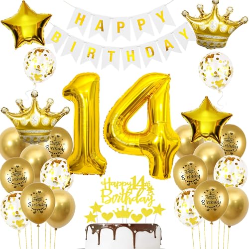 Luftballons 14. Geburtstag Junge Mädchen Deko Gold Tortendeko 14. Geburtstag Junge Party Dekoration Weiß gold Geburtstagsdeko 14 Jahre Mädchen Junge ballon Geburtstag deko 14. Geburtstag deko gold Luftballons 14. Geburtstag Junge Mädchen Deko Gold Tortendeko 14. Geburtstag Junge Party Dekoration Weiß gold Geburtstagsdeko 14 Jahre Mädchen Junge ballon Geburtstag deko 14. Geburtstag deko gold von Hopewey