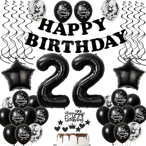 Luftballons 22. Geburtstag Mann Frauen Deko Schwarz Tortendeko 22. Geburtstag Deko Mann Frau Schwarz Geburtstagsdeko 22 Jahre Geburtstag Frauen Männer dekoration Schwarz 22 Geburtstag deko torte Luftballons 22. Geburtstag Mann Frauen Deko Schwarz Tortendeko 22. Geburtstag Deko Mann Frau Schwarz Geburtstagsdeko 22 Jahre Geburtstag Frauen Männer dekoration Schwarz 22 Geburtstag deko torte von Hopewey
