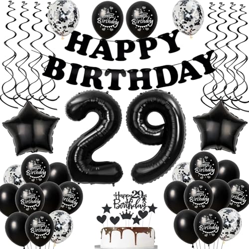 Luftballons 29. Geburtstag Mann Frauen Deko Schwarz Tortendeko 29. Geburtstag Deko Mann Frau Schwarz Geburtstagsdeko 29 Jahre Geburtstag Frauen Männer dekoration Schwarz 29 Geburtstag deko torte Luftballons 29. Geburtstag Mann Frauen Deko Schwarz Tortendeko 29. Geburtstag Deko Mann Frau Schwarz Geburtstagsdeko 29 Jahre Geburtstag Frauen Männer dekoration Schwarz 29 Geburtstag deko torte von Hopewey