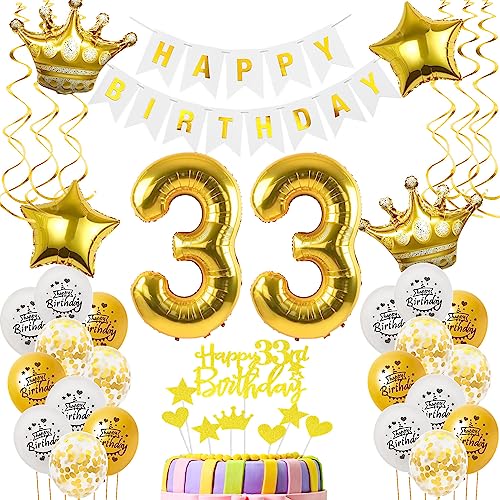 Luftballons 33. Geburtstag Mann Frauen Deko gold Tortendeko 33. Geburtstag Mann Party Deko Weiß gold Geburtstagsdeko 33 Jahre Geburtstag dekoration Frau Männer 33. Geburtstag deko torte gold Luftballons 33. Geburtstag Mann Frauen Deko gold Tortendeko 33. Geburtstag Mann Party Deko Weiß gold Geburtstagsdeko 33 Jahre Geburtstag dekoration Frau Männer 33. Geburtstag deko torte gold von Hopewey