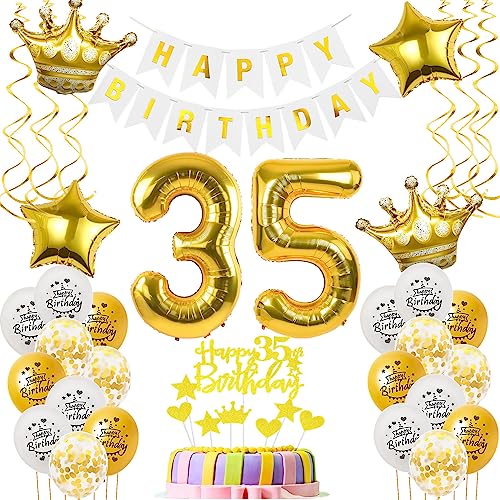 Luftballons 35. Geburtstag Mann Frauen Deko gold Tortendeko 35. Geburtstag Mann Party Deko Weiß gold Geburtstagsdeko 35 Jahre dekoration Frau Männer 35. deko torte Luftballons 35. Geburtstag Mann Frauen Deko gold Tortendeko 35. Geburtstag Mann Party Deko Weiß gold Geburtstagsdeko 35 Jahre dekoration Frau Männer 35. deko torte von Hopewey