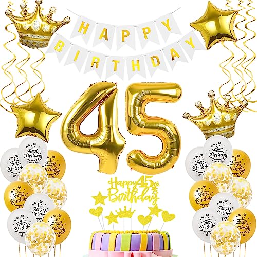 Luftballons 45. Geburtstag Mann Frauen Deko gold Tortendeko 45. Geburtstag Mann Party Deko Weiß gold Geburtstagsdeko 45 Jahre Geburtstag dekoration Frau Männer 45. Geburtstag deko torte gold Luftballons 45. Geburtstag Mann Frauen Deko gold Tortendeko 45. Geburtstag Mann Party Deko Weiß gold Geburtstagsdeko 45 Jahre Geburtstag dekoration Frau Männer 45. Geburtstag deko torte gold von Hopewey