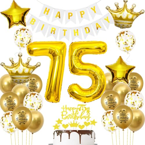 Luftballons 75. Geburtstag Mann frauen Deko Gold Tortendeko 75. Geburtstag Mann Party Dekoration Weiß gold Geburtstagsdeko 75 Jahre frau Männer ballon Geburtstag deko 75. Geburtstag deko gold Luftballons 75. Geburtstag Mann frauen Deko Gold Tortendeko 75. Geburtstag Mann Party Dekoration Weiß gold Geburtstagsdeko 75 Jahre frau Männer ballon Geburtstag deko 75. Geburtstag deko gold von Hopewey