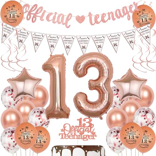 Offizielle Teenager 13. Geburtstag Dekoration Mädchen, Luftballons 13.Geburtstag Rosegold, Geburtstagsdeko 13 Jahre Mädchen Offizielle Teenager Ballons Deko 13. Geburtstag Mädchen Teenager deko Offizielle Teenager 13. Geburtstag Dekoration Mädchen, Luftballons 13.Geburtstag Rosegold, Geburtstagsdeko 13 Jahre Mädchen Offizielle Teenager Ballons Deko 13. Geburtstag Mädchen Teenager deko von Hopewey