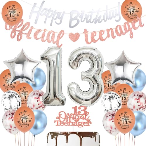 Offizielle Teenager 13. Geburtstag Dekoration Mädchen, Rosegold Luftballon 13. Geburtstag Mädchen Teenager Silber Geburtstagsdeko 13 jahre Mädchen ballon deko Offizielle Teenager 13. Geburtstag Dekoration Mädchen, Rosegold Luftballon 13. Geburtstag Mädchen Teenager Silber Geburtstagsdeko 13 jahre Mädchen ballon deko von Hopewey