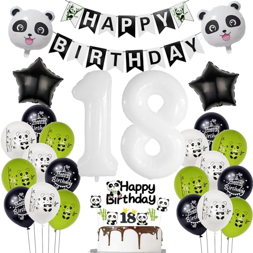 Panda Luftballons 18. Geburtstags Junge Mädchen Dekoration, panda ballon geburtstagsdeko 18 jahre Junge Mädchen Luftballons, 18 geburtstag deko für Kinder, 18 jahre Panda Thema Geburtstags Deko von Hopewey