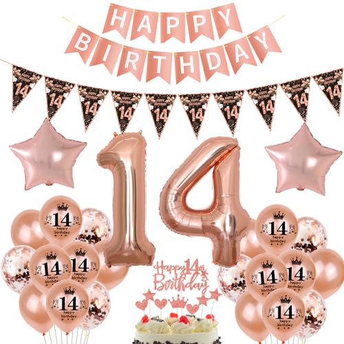 Schwarz Roségold Luftballon 14. Geburtstag Dekoration Roségold Tortendeko 14. Geburtstag Mädchen Geburtstagsdeko 14 Jahre Mädchen Folienballon 14 Ballon Schwarz Roségold Luftballon 14. Geburtstag Dekoration Roségold Tortendeko 14. Geburtstag Mädchen Geburtstagsdeko 14 Jahre Mädchen Folienballon 14 Ballon von Hopewey