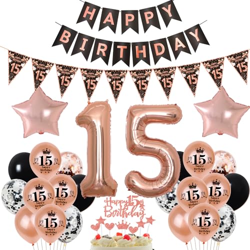 Schwarz Roségold Luftballon 15. Geburtstag Dekoration Mädchen Roségold Tortendeko 15. Geburtstag Mädchen Geburtstagsdeko 15 Jahre Mädchen Folienballon 15 deko 15. Geburtstag Mädchen Ballon Schwarz Roségold Luftballon 15. Geburtstag Dekoration Mädchen Roségold Tortendeko 15. Geburtstag Mädchen Geburtstagsdeko 15 Jahre Mädchen Folienballon 15 deko 15. Geburtstag Mädchen Ballon von Hopewey