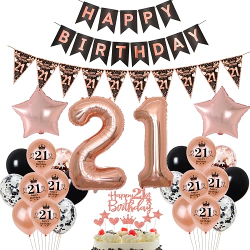 Schwarz Roségold Luftballon 21. Geburtstag Dekoration Frauen Roségold Tortendeko 21. Geburtstag Frauen Geburtstagsdeko 21 Jahre Frau Mädchen Folienballon 21 deko 21. Geburtstag Frauen Ballon Schwarz Roségold Luftballon 21. Geburtstag Dekoration Frauen Roségold Tortendeko 21. Geburtstag Frauen Geburtstagsdeko 21 Jahre Frau Mädchen Folienballon 21 deko 21. Geburtstag Frauen Ballon von Hopewey