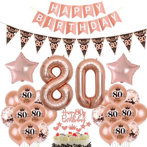 Schwarz Roségold Luftballon 80. Geburtstag Dekoration Roségold Tortendeko 80. Geburtstag Frauen Geburtstagsdeko 80 Jahre Mädchen Frau Folienballon 80 Ballon Schwarz Roségold Luftballon 80. Geburtstag Dekoration Roségold Tortendeko 80. Geburtstag Frauen Geburtstagsdeko 80 Jahre Mädchen Frau Folienballon 80 Ballon von Hopewey