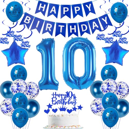 deko 10. geburtstag Junge deko blau luftballon 10. geburtstag deko Junge Tortendeko 10 Geburtstag luftballon dekoration Junge geburtstagsdeko 10 jahre Junge kuchen deko 10 geburtstag luftballon von Hopewey