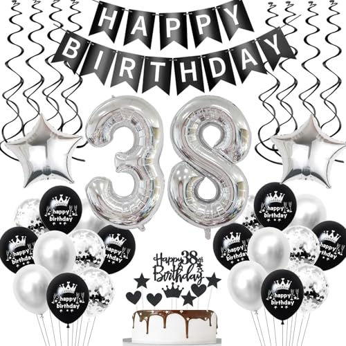 luftballon 38 geburtstag deko mann frauen Schwarz Silber geburtstagsdeko 38 jahre frau Männer Deko 38. Geburtstag mann Dekoration ballon 38. geburtstag frau Tortendeko 38 geburtstag frauen luftballon 38 geburtstag deko mann frauen Schwarz Silber geburtstagsdeko 38 jahre frau Männer Deko 38. Geburtstag mann Dekoration ballon 38. geburtstag frau Tortendeko 38 geburtstag frauen von Hopewey