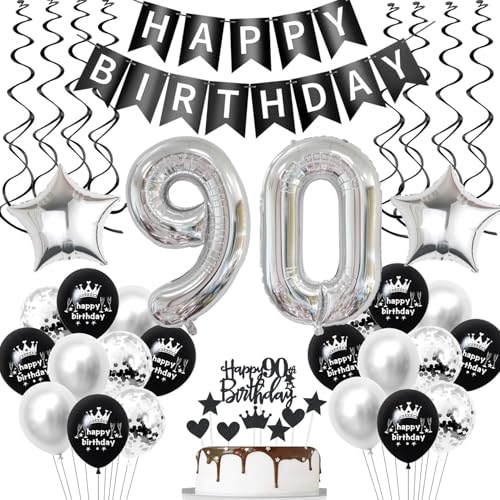 luftballon 90 geburtstag deko mann frauen Schwarz Silber geburtstagsdeko 90 jahre frau Männer Deko 90. Geburtstag mann Dekoration ballon 90. geburtstag frau Tortendeko 90 geburtstag frauen luftballon 90 geburtstag deko mann frauen Schwarz Silber geburtstagsdeko 90 jahre frau Männer Deko 90. Geburtstag mann Dekoration ballon 90. geburtstag frau Tortendeko 90 geburtstag frauen von Hopewey