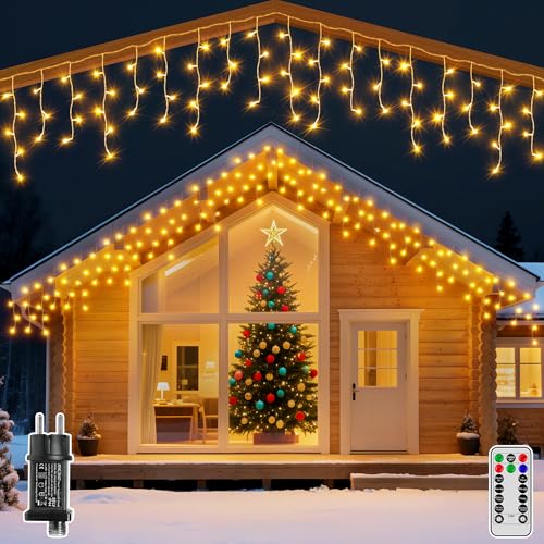 Hopexy Eisregen Lichterkette Außen, 8m 240er LED Lichtervorhang IP44 wasserdicht Beleuchtung Weihnachten mit Stecker, Timer, 8 Modi für Innen Außen Weihnachten, Balkon, Vorbau Geländer Warmweiß Hopexy Eisregen Lichterkette Außen, 8m 240er LED Lichtervorhang IP44 wasserdicht Beleuchtung Weihnachten mit Stecker, Timer, 8 Modi für Innen Außen Weihnachten, Balkon, Vorbau Geländer Warmweiß von Hopexy