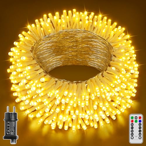 Hopexy Lichterkette außen outdoor 10M 100 LED innen mit Fernbedienung Timer, IP44 wasserdicht 8 Modi Lichterkette aussen für Innen Garten Balkon Hochzeit Schlafzimmer Camping(warmweiß) von Hopexy