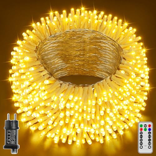 Hopexy Lichterkette außen outdoor 30M 300 LED innen mit Fernbedienung Timer, IP44 wasserdicht 8 Modi Lichterkette aussen für Innen Garten Balkon Hochzeit Schlafzimmer Camping(warmweiß) von Hopexy