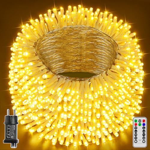Hopexy Lichterkette außen outdoor 50M 500 LED innen mit Fernbedienung Timer, IP44 wasserdicht 8 Modi Lichterkette aussen für Innen Garten Balkon Hochzeit Schlafzimmer Camping(warmweiß) von Hopexy