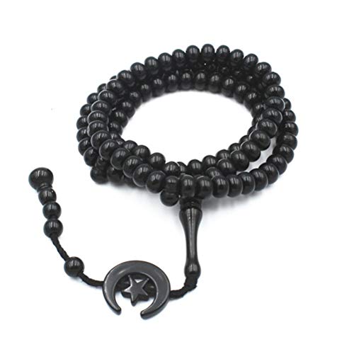 Hopowa 99 Beads Mubarak Islamic Prayer Beads Muslim Rosary, Schwarz, Rund, Gebetsperlen, 2992933031 von Hopowa