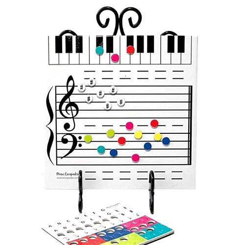 Hopowa Whiteboard für Musik, mit trocken abwischbar Marker und 70-teilige Bunte Magnete, Notendiagramm für Anfänger und Studenten von Hopowa