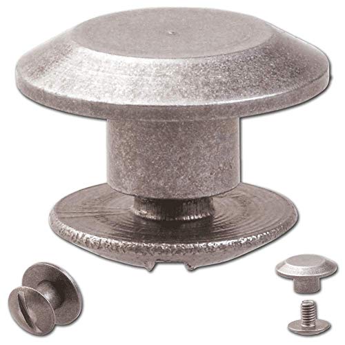Hoppe & Masztalerz 25 Schraubnieten Gürtelschrauben Buchschrauben Chicagoschrauben Nieten zum Schrauben 3MM Nickel-antik von Hoppe & Masztalerz