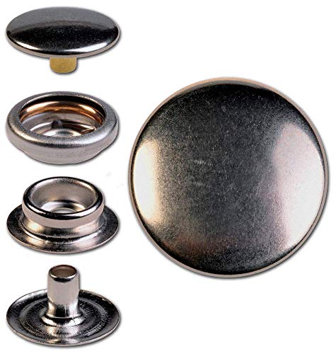 30 Ringfeder-Druckknöpfe "F3" 14mm aus Eisen (nickelhaltig), Finish: nickel-glänzend, Verschlusskraft: stark von Hoppe & Masztalerz