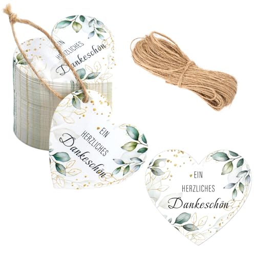 100 Stück EIN HERZLICHES DANKESCHÖN Geschenkanhänger, 5cm Herz Danke Anhänger, Dankeschön Geschenke Anhänger mit 20m Schnur,Eukalyptus Etiketten Anhänger für Babypartys,Hochzeiten,Geschenkverpackungen 100 Stück EIN HERZLICHES DANKESCHÖN Geschenkanhänger, 5cm Herz Danke Anhänger, Dankeschön Geschenke Anhänger mit 20m Schnur,Eukalyptus Etiketten Anhänger für Babypartys,Hochzeiten,Geschenkverpackungen von Hopton