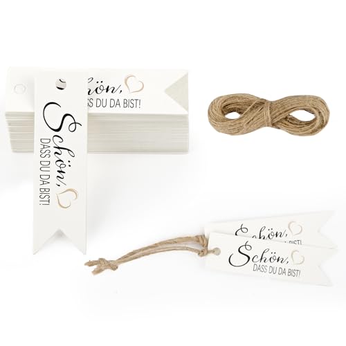 100 Stück Geschenkanhänger Danke, 7 * 2Cm Schön Dass Du Da Bist Anhänger,Danke Anhänger mit 20M Schnur, Etiketten Anhänger Schön Dass Du Da Bist für Hochzeit, Weihnachten,Geburtstagsgeschenke (Weiß) 100 Stück Geschenkanhänger Danke, 7 * 2Cm Schön Dass Du Da Bist Anhänger,Danke Anhänger mit 20M Schnur, Etiketten Anhänger Schön Dass Du Da Bist für Hochzeit, Weihnachten,Geburtstagsgeschenke (Weiß) von Hopton