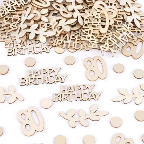 100 Stück Konfetti Holz Geburtstagsdeko, Tischdeko Geburtstag, 80.ter Geburtstag Streudeko für Mädchen Junge Partys Dekoration 100 Stück Konfetti Holz Geburtstagsdeko, Tischdeko Geburtstag, 80.ter Geburtstag Streudeko für Mädchen Junge Partys Dekoration von Hopton