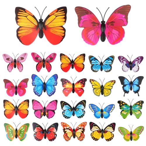 20 Stück Schmetterling Deko mit Sicherheitsnadeln, Bunte Schmetterling Brosche, PVC Schmetterlinge zum Anstecken, Schmetterlinge Anstecker für Kleidung Rucksack Curtains Dekoration(Zufälliger Stil) 20 Stück Schmetterling Deko mit Sicherheitsnadeln, Bunte Schmetterling Brosche, PVC Schmetterlinge zum Anstecken, Schmetterlinge Anstecker für Kleidung Rucksack Curtains Dekoration(Zufälliger Stil) von Hopton