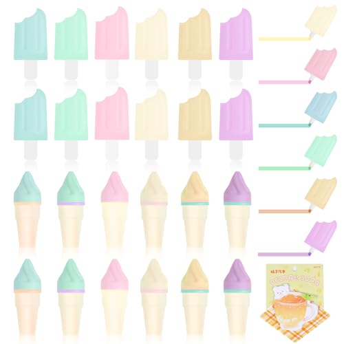 24 Stück Mini Textmarker Set, 6 Farbe Eisförmige Highlighter Marker mit Haftnotiz,Textliner Stifte,Lustige Schreibwaren,Kleine Geschenke für Schüler,Kinder,Kindergeburtstag Mitgebsel,Party Geschenke 24 Stück Mini Textmarker Set, 6 Farbe Eisförmige Highlighter Marker mit Haftnotiz,Textliner Stifte,Lustige Schreibwaren,Kleine Geschenke für Schüler,Kinder,Kindergeburtstag Mitgebsel,Party Geschenke von Hopton