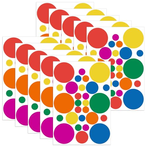 280 Stück Klebepunkte Bunt, Punkte Aufkleber,Bunte Klebepunkte Stickers,Selbstklebende Aufkleber Rund, Beschreibbar Farbige Etiketten Markierungspunkte für Schule,Büro,Zuhause,DIY Basteln,10 Blätter 280 Stück Klebepunkte Bunt, Punkte Aufkleber,Bunte Klebepunkte Stickers,Selbstklebende Aufkleber Rund, Beschreibbar Farbige Etiketten Markierungspunkte für Schule,Büro,Zuhause,DIY Basteln,10 Blätter von Hopton