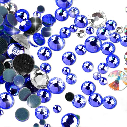 3000 Stück Hotfix Strasssteine für Textilien, 7 Größen Runde Saphirblau Glitzersteine, Kristall zum Basteln, Strasssteine Selbstklebend für Nagel Kunst Kleidung DIY Handwerk, Saphirfarbe 3000 Stück Hotfix Strasssteine für Textilien, 7 Größen Runde Saphirblau Glitzersteine, Kristall zum Basteln, Strasssteine Selbstklebend für Nagel Kunst Kleidung DIY Handwerk, Saphirfarbe von Hopton