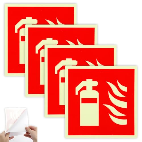 4 Stück Selbstklebend Feuerlöscher Schild, PVC Nachleuchtend Feuerlöscher Aufkleber, Hinweisschilder Feuerlöscher 15 x 15cm, Piktogramm Feuerlöscher für Haus, Büro, Krankenhaus 4 Stück Selbstklebend Feuerlöscher Schild, PVC Nachleuchtend Feuerlöscher Aufkleber, Hinweisschilder Feuerlöscher 15 x 15cm, Piktogramm Feuerlöscher für Haus, Büro, Krankenhaus von Hopton