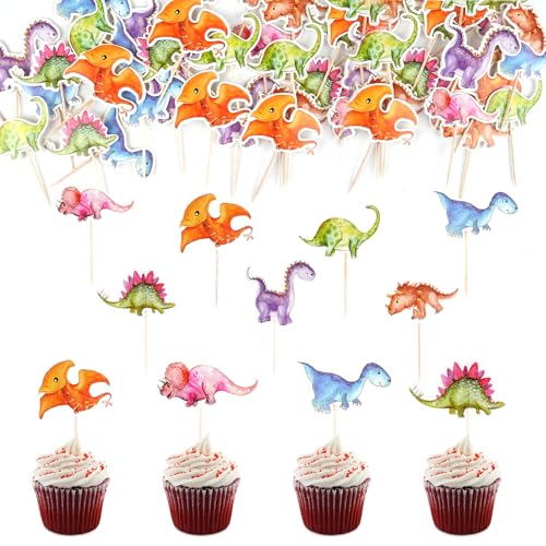 42 Stück Dinosaurier Cupcake Toppers, Dino Geburtstag Deko, Tortendeko für Kinder, Thema Kuchendeko Topper für Muffin Deko Waldtiere 42 Stück Dinosaurier Cupcake Toppers, Dino Geburtstag Deko, Tortendeko für Kinder, Thema Kuchendeko Topper für Muffin Deko Waldtiere von Hopton