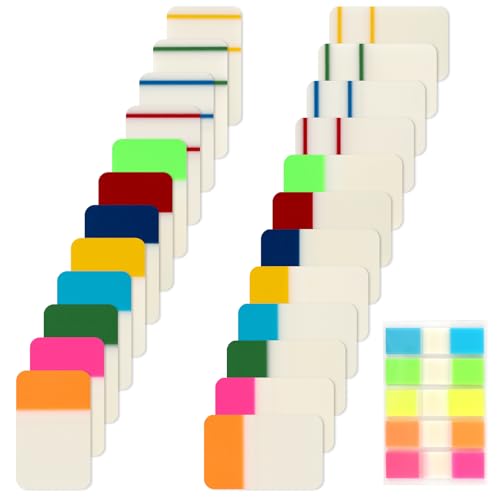 580 Blätter Haftnotizen, Transparent Sticky Notes, Haftstreifen, Haftnotizen Klebezettel Klein, Durchsichtige Seitenmarker, Haftmarker, Page Marker für Bible Study Schreibwaren Studium Must Haves von Hopton