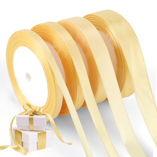 88 Meter Geschenkband, Schleifenband Weihnachten, 6/10/15/20 mm Satinband Breit, Weihnachtsband, Geschenkbänder, Dekoband Weihnachten Für Geschenkverpackung Taufe Geburtstag Hochzeiten Deko - Gold 88 Meter Geschenkband, Schleifenband Weihnachten, 6/10/15/20 mm Satinband Breit, Weihnachtsband, Geschenkbänder, Dekoband Weihnachten Für Geschenkverpackung Taufe Geburtstag Hochzeiten Deko - Gold von Hopton