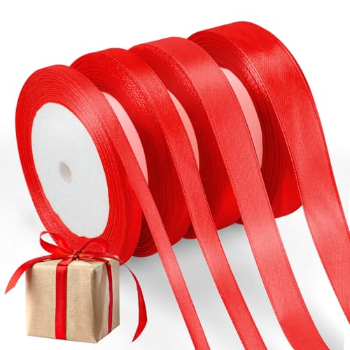 88 Meter Geschenkband, Schleifenband Weihnachten, 6/10/15/20 mm Satinband Breit, Weihnachtsband, Geschenkbänder, Dekoband Weihnachten Für Geschenkverpackung Taufe Geburtstag Hochzeiten Deko - Rot 88 Meter Geschenkband, Schleifenband Weihnachten, 6/10/15/20 mm Satinband Breit, Weihnachtsband, Geschenkbänder, Dekoband Weihnachten Für Geschenkverpackung Taufe Geburtstag Hochzeiten Deko - Rot von Hopton