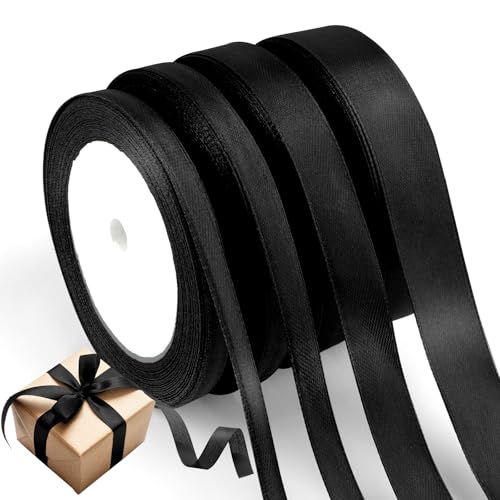 88 Meter Geschenkband, Schleifenband Weihnachten, 6/10/15/20 mm Satinband Breit, Weihnachtsband, Geschenkbänder, Dekoband Weihnachten Für Geschenkverpackung Taufe Geburtstag Hochzeiten Deko -Schwarz 88 Meter Geschenkband, Schleifenband Weihnachten, 6/10/15/20 mm Satinband Breit, Weihnachtsband, Geschenkbänder, Dekoband Weihnachten Für Geschenkverpackung Taufe Geburtstag Hochzeiten Deko -Schwarz von Hopton