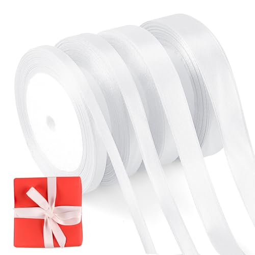 88 Meter Geschenkband, Schleifenband Weihnachten, 6/10/15/20 mm Satinband Breit, Weihnachtsband, Geschenkbänder, Dekoband Weihnachten Für Geschenkverpackung Taufe Geburtstag Hochzeiten Deko - Weiss 88 Meter Geschenkband, Schleifenband Weihnachten, 6/10/15/20 mm Satinband Breit, Weihnachtsband, Geschenkbänder, Dekoband Weihnachten Für Geschenkverpackung Taufe Geburtstag Hochzeiten Deko - Weiss von Hopton
